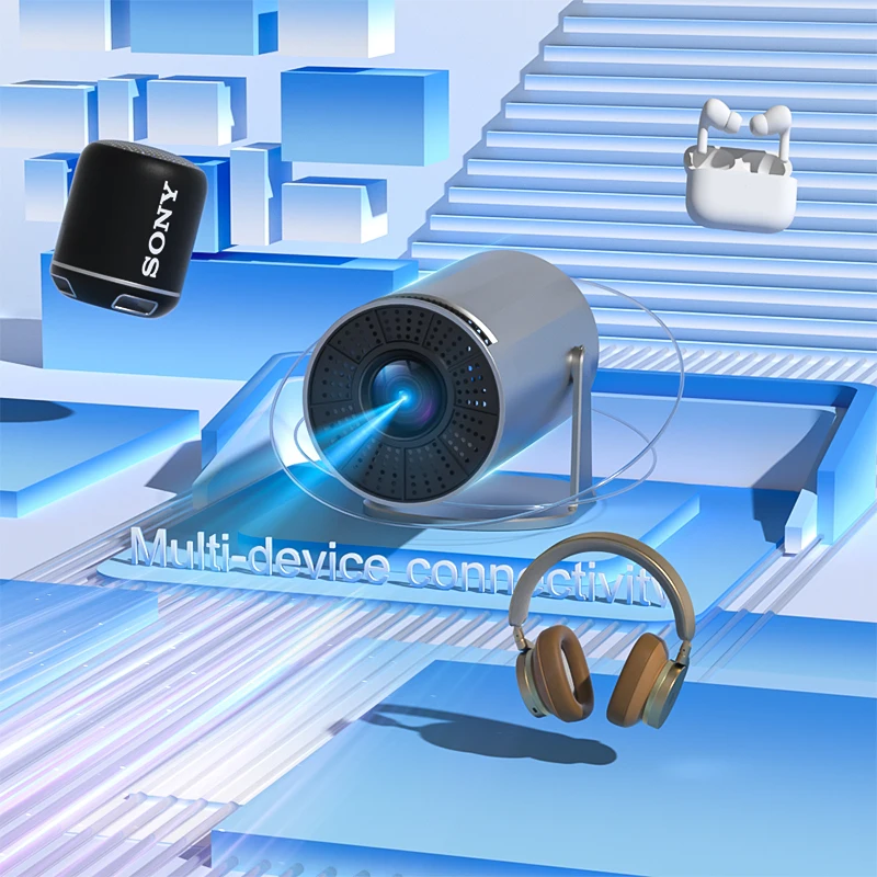 جهاز عرض أندرويد ذكي 4K جديد 2025 - 180 ° حامل دوار + حجر مفاتيح تلقائي، المنزل/المكتب/التخييم الكل في واحد - واي فاي/بلوتوث مزدوج #2