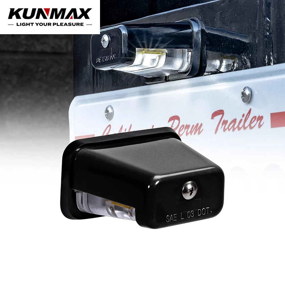 

1 PCS Trailer LED License Plate Light Waterproof Universal Submersible Tag Lamp for Auto Work Utility Flat Bed Box Semi Truck RV