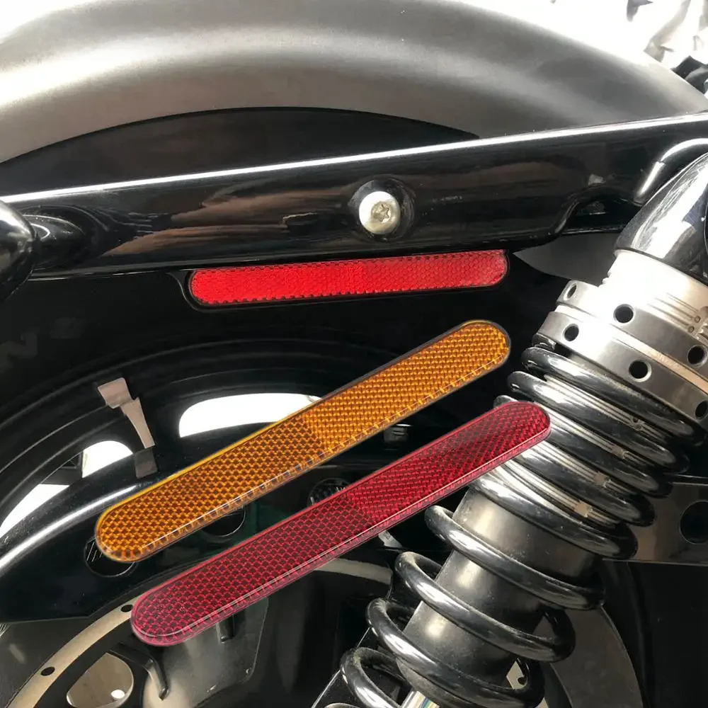 2 sztuk motocykl reflektor naklejka osłona zatrzasku siedziska ostrzeżenie o bezpieczeństwie naklejka dla Harley Dyna Softail Sportster XL Fatboy Touring — zdjęcie 2
