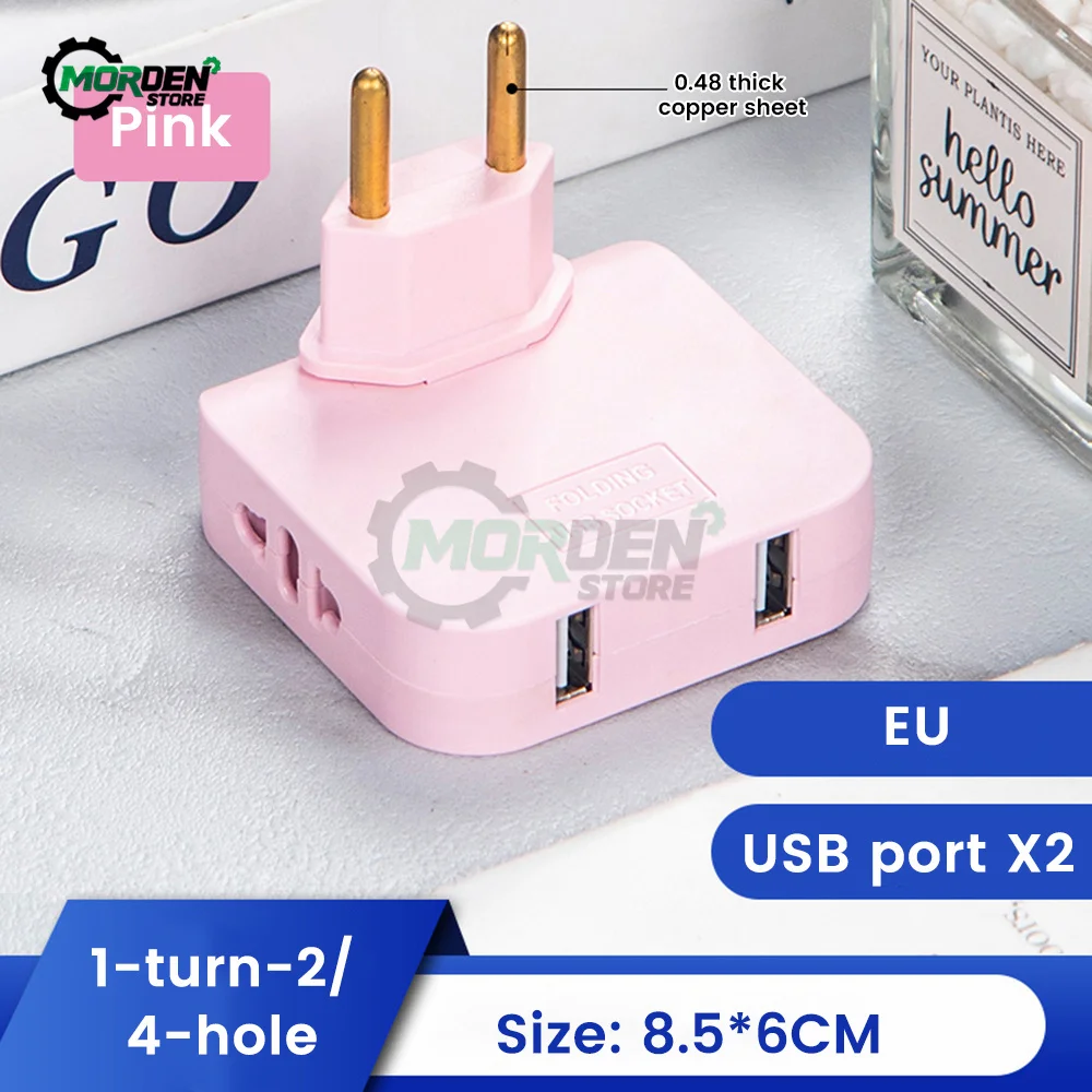 European Regulation 1 In 3 Rotary Plug Connector Germany France Russia Spain  Lightweight Universal EU Adapter Power Supply