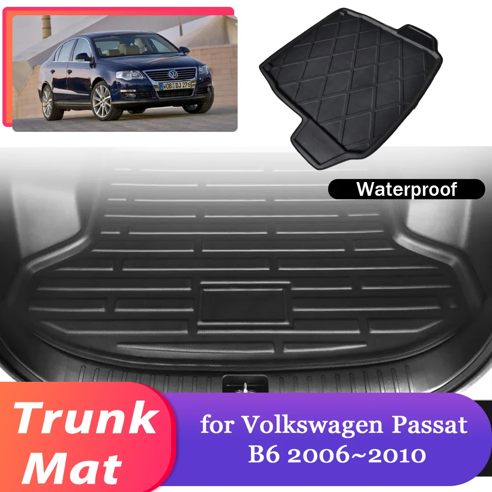

Коврик в багажник автомобиля для Volkswagen VW Passat B6 2006 ~ 2010 2007, водонепроницаемый коврик для хранения багажника, вкладыш, аксессуары для ковров
