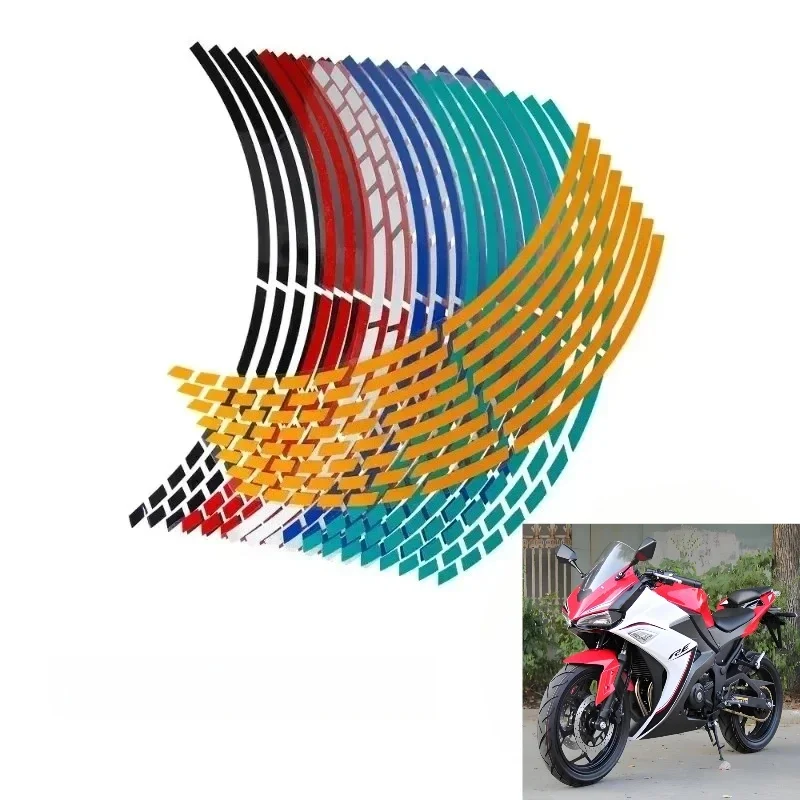AliExpress Motorcycle sticker Car Tire Decals Trim Strips Universal Reflective Bike Wheel Sticker Waterproof Wheel Rim Tape  17"18"