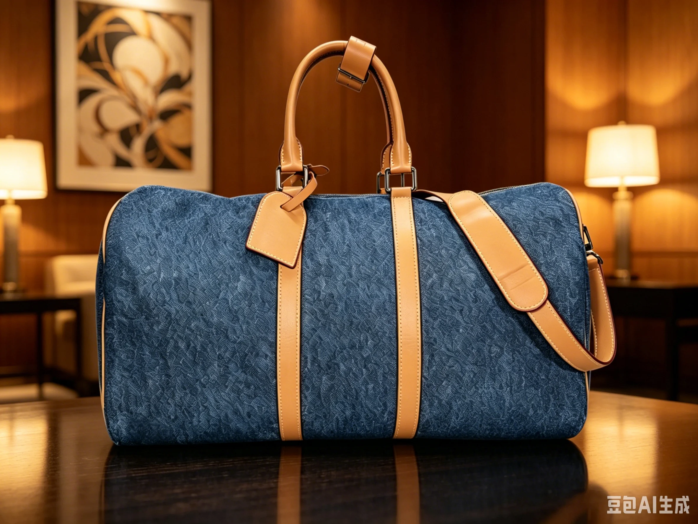 

2026 New Women's Jacquard Canvas Travel Bag Large Capacity Handbag 50X29cm ZX88105