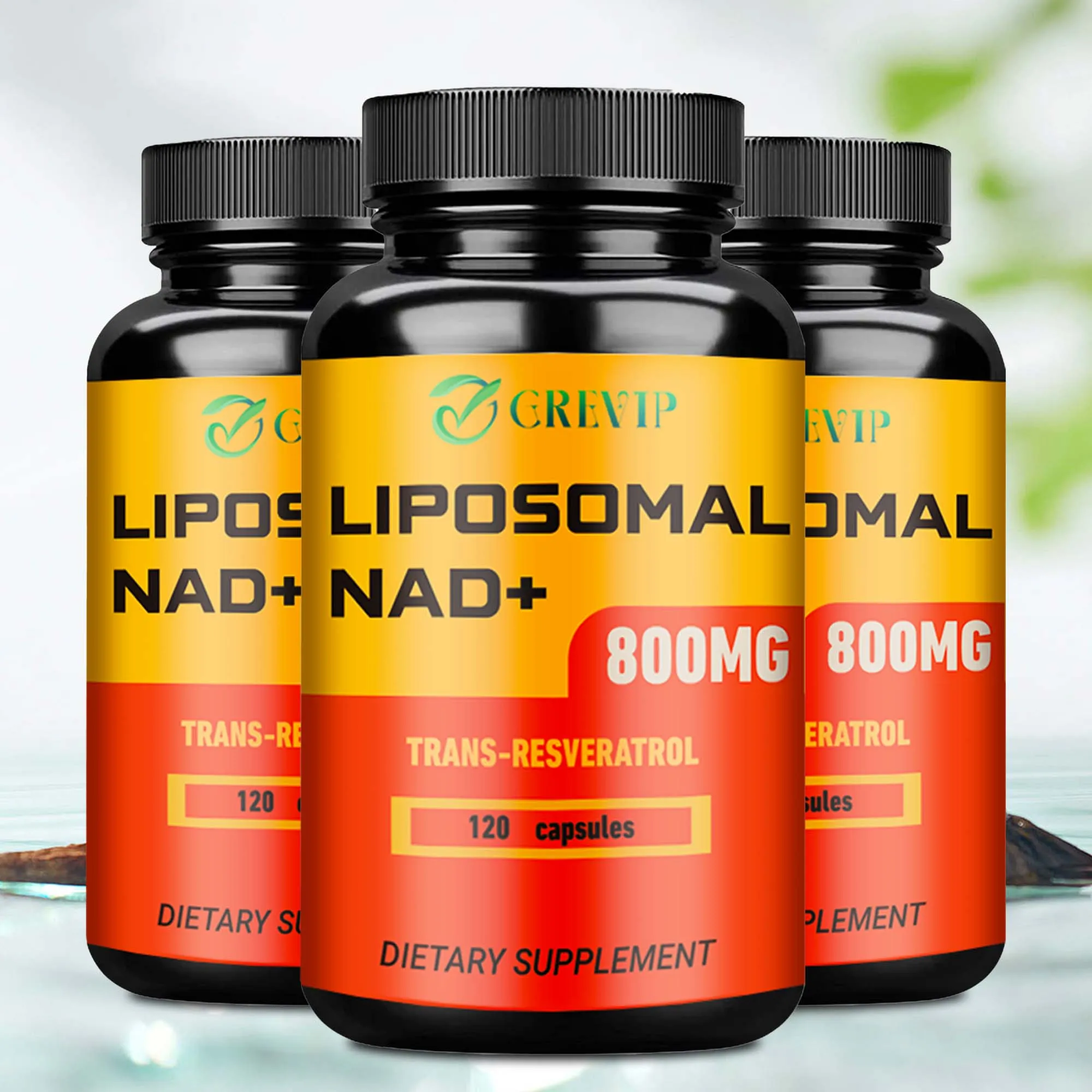 Liposomal NAD+ Supplement - Trans-Resveratrol - Cell Health, Anti-Aging, Energy, Focus - 120 Capsules