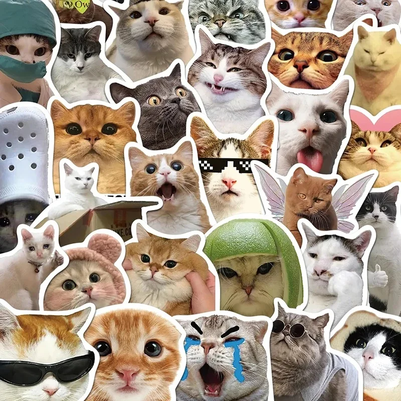 AliExpress 10/50/100PCS Cute Funny Cat Pets MEME Cartoon Stickers Decal Laptop Phone Luggage Bike Motorcycle Car Graffiti Sticker Kids Toys