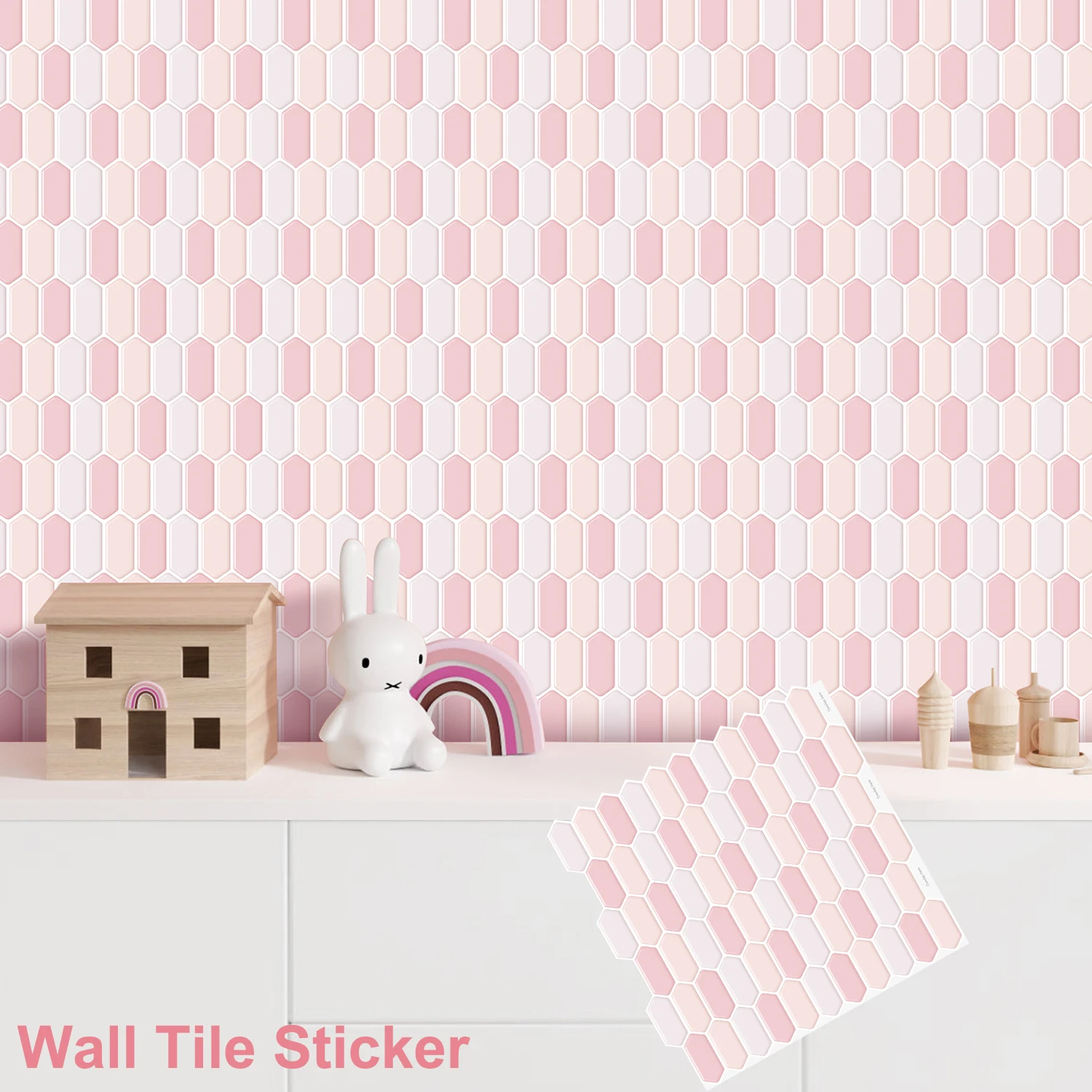 Self Adhesive Vinyl Wallpaper Thicker 1.2mm Strong Adhesive Wall Tile Sticker 3d Effect Tiles for Kicthen and Bathroom (1-Sheet)