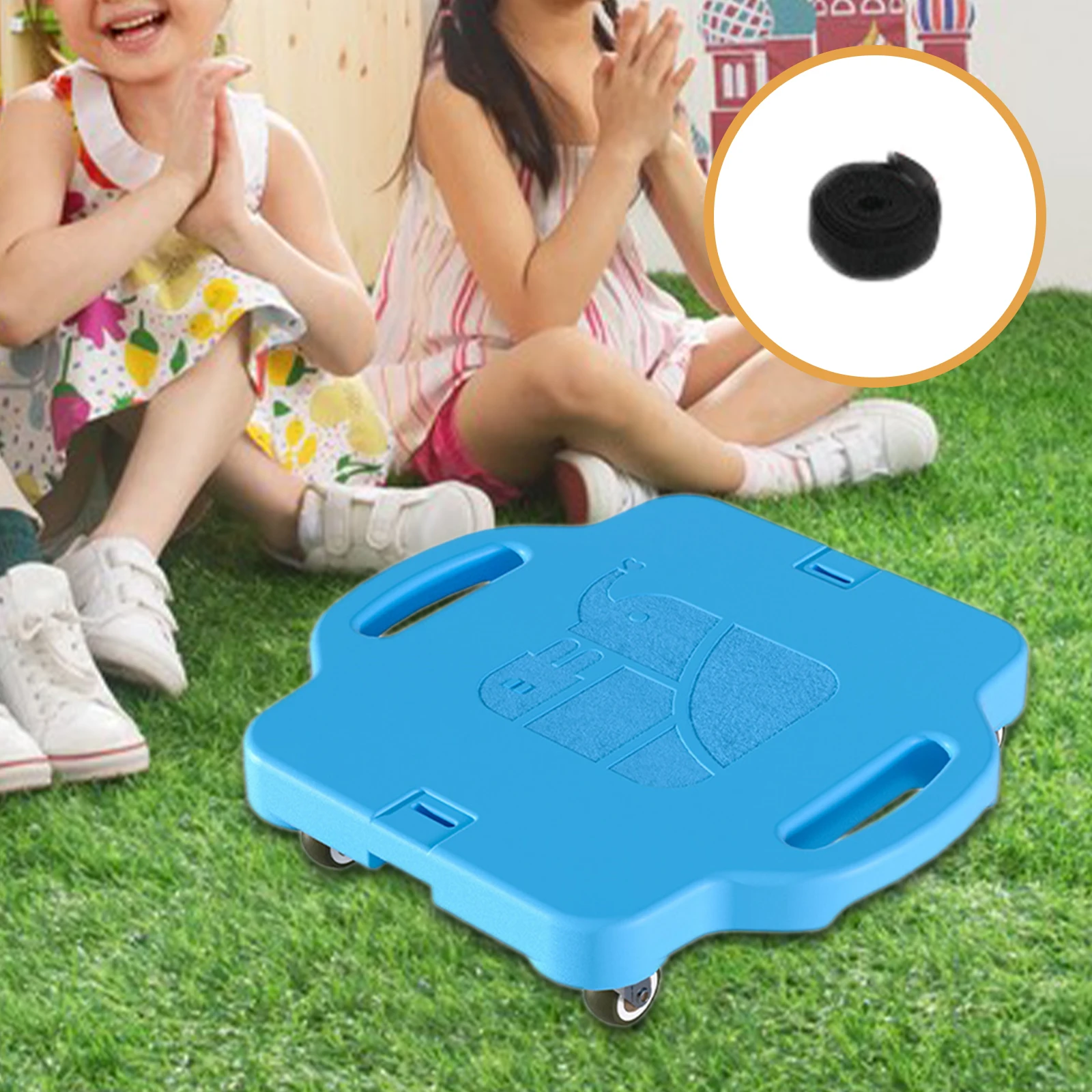 

Versatile Scooter Board with Ergonomic Handle Portable Floor Sitting Scooter Board with Casters for Kids Outdoor Play