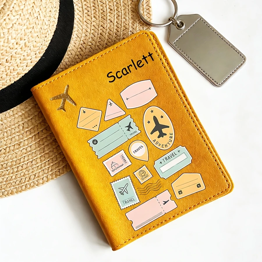 Custom Name & Initial Passport Holder Lightweight Travel Document Cover Stylish Premium Wallet for Business Vacation Air Travel view 5