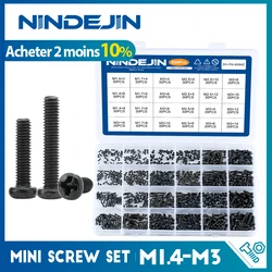 650pcs Cross Recessed Round Pan Head Machine Screws Set M1.4 M1.7 M2 M2.5 M3 Mini Screw laptop computer screw Phillips Screw Kit