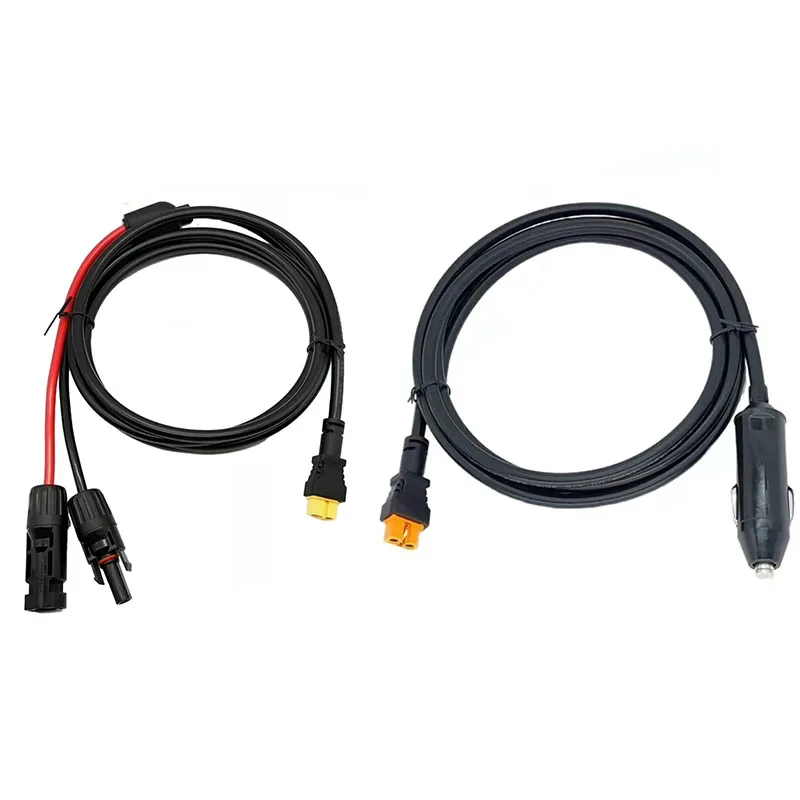 1PC 14AWG 1.5M Car Cigarette Lighter to XT60I-F & XT60 to MC4 Charging Cable for EcoFlow Portable Power Station Adapter Charging