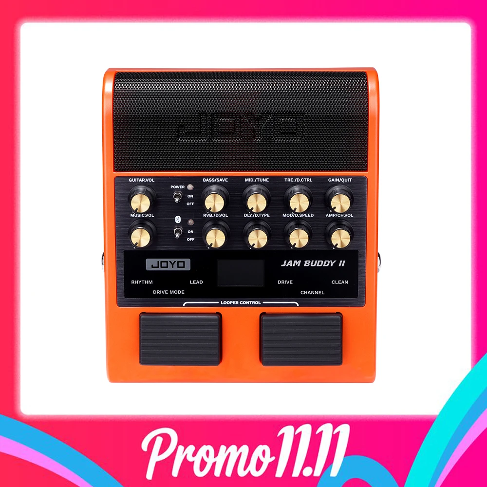 JOYO JAM BUDDY II Portable Guitar Amp 10W Electric Guitar Amplifier Drum Machine Looper Bluetooth Rechargeable Practice Amp
