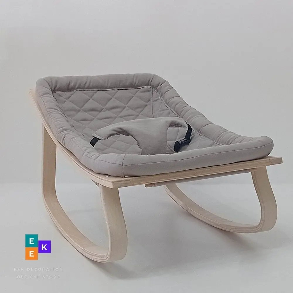 Natural Wooden Rocking Baby Sleeping Bed Baby Cradle Rocking Chair Rocker Baby 0-36 14months Swing Soothing Crib Newborn Nursery