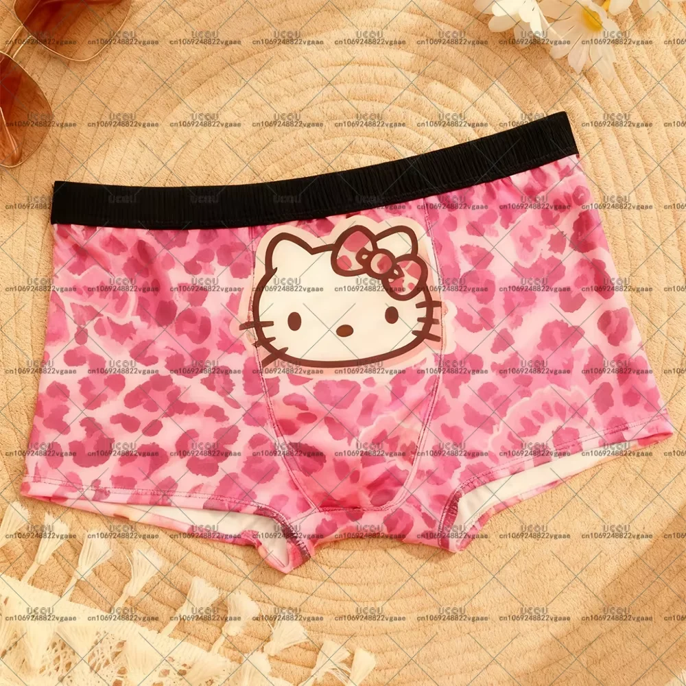 2026 الرجال الفتيات مرحبا كيتي KT هدية تنفس لينة الراحة سراويل داخلية للرجال السراويل سراويل زوجين ليوبارد الملابس الداخلية السروال جديد #3