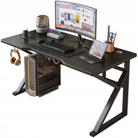 GAMING OFFICE TABLE FOR PLAYER MODERN COMPUTER LOFT BLACK 120 CM