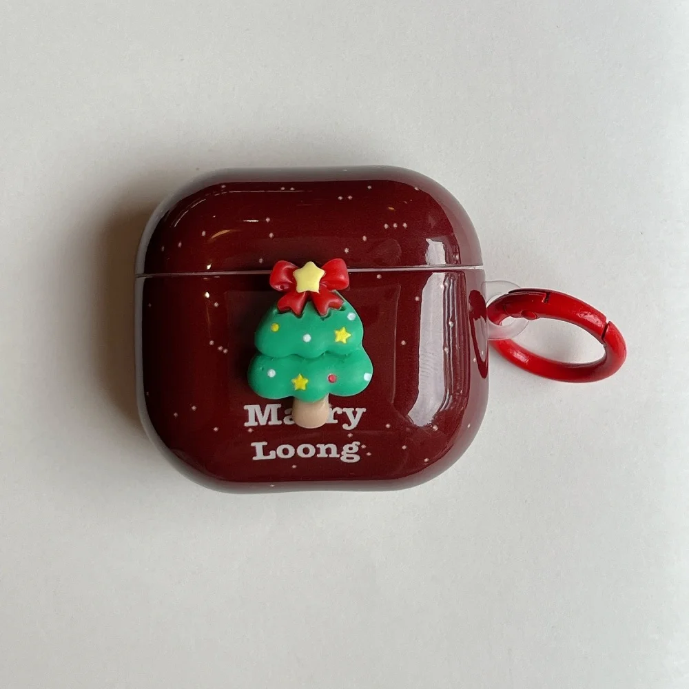

Stylish splash-ink three-dimensional Christmas tree headphone protective case,suitable for AirPods4/3/2 Pro/2/4, protective case