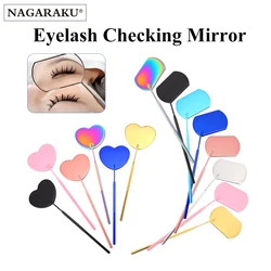 NAGARAKU Grafting Eyelash Extensions Checking Mirror Stainless Steel Material Hand Held Makeup Tools Supplier