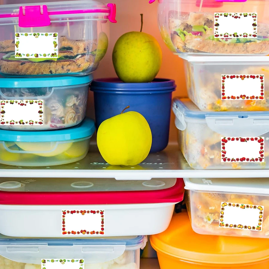 500 قطعة من ملصقات حدود الفاكهة - ملصقات حصاد الخريف للبرطمانات والزجاجات والمربى والعسل وتخزين المطبخ والحرف اليدوية #4