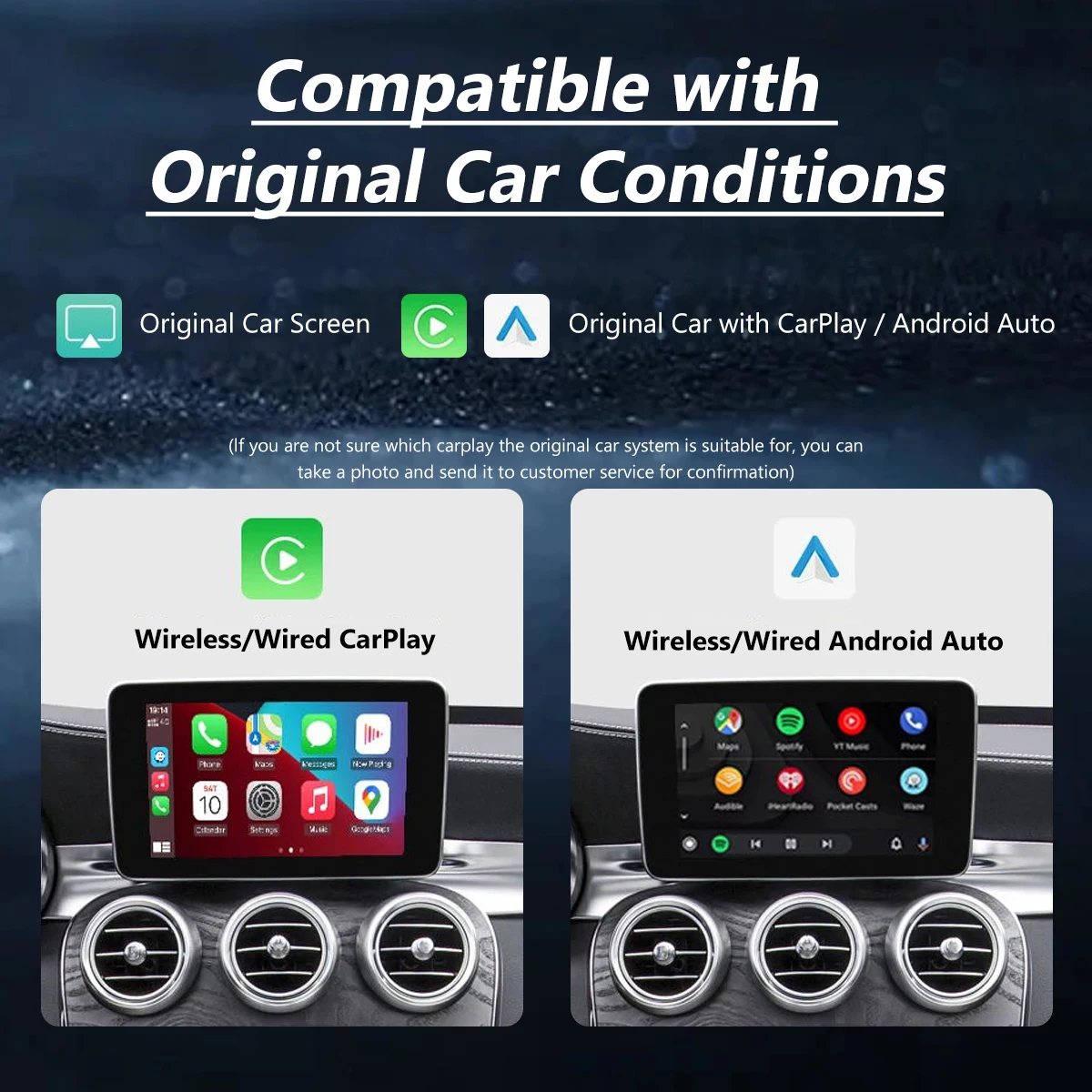 WRWD Wireless CarPlay For Mercedes Benz A CLA GLA W176 C-Class W205 GLC 2015-2018 with Android Auto Mirror Link AirPlay Car Play