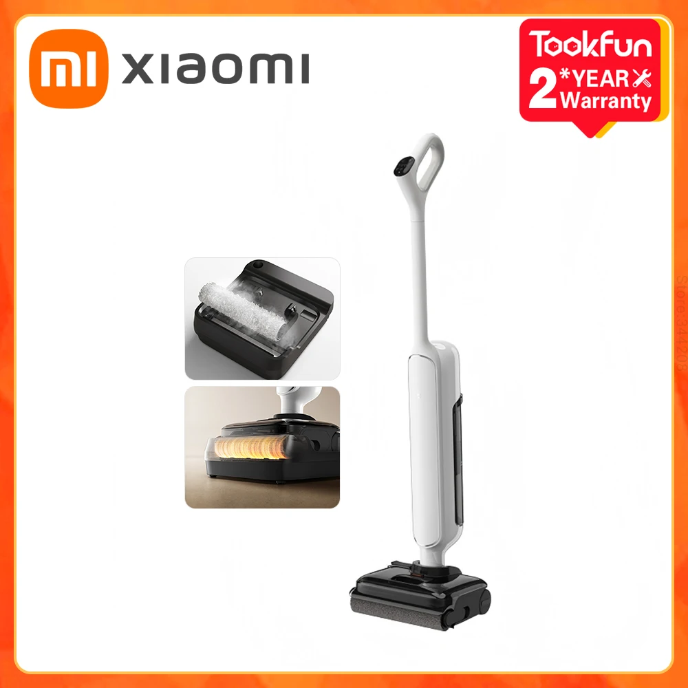 XIAOMI MIJIA Беспроводная противозапутывающая машина для мытья полов 4, домашний ручной пылесос для влажной и сухой уборки, самоочищающаяся гусеничная роликовая щетка, швабра