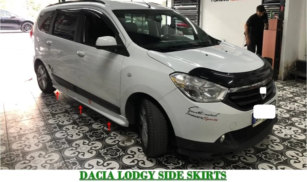 Embellecedor de umbral de falda lateral para Dacia Lodgy, estilo de coche, alerón Universal, aletas de barro, divisor de labios, estante de parachoques, adorno