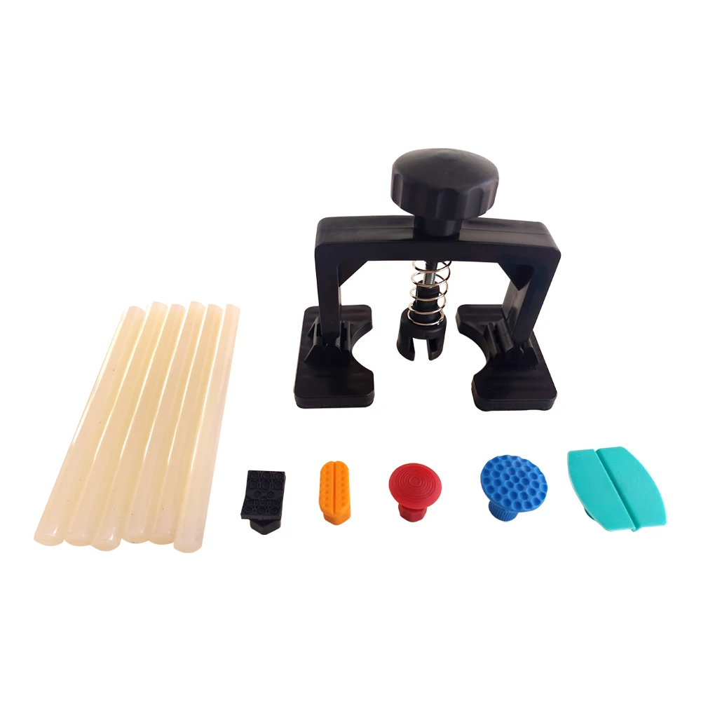 

Pdr Tools Dent Repair Puller Lever and Glue Tabs Silicone Stick Kit Auto Body Hail Cleaning Material Kit