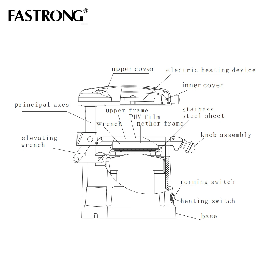 1000W Dental Lab Vacuum Forming Machine for Dental Laboratory Model Heating Dental Vacuum Molding and Film Pressing Machine