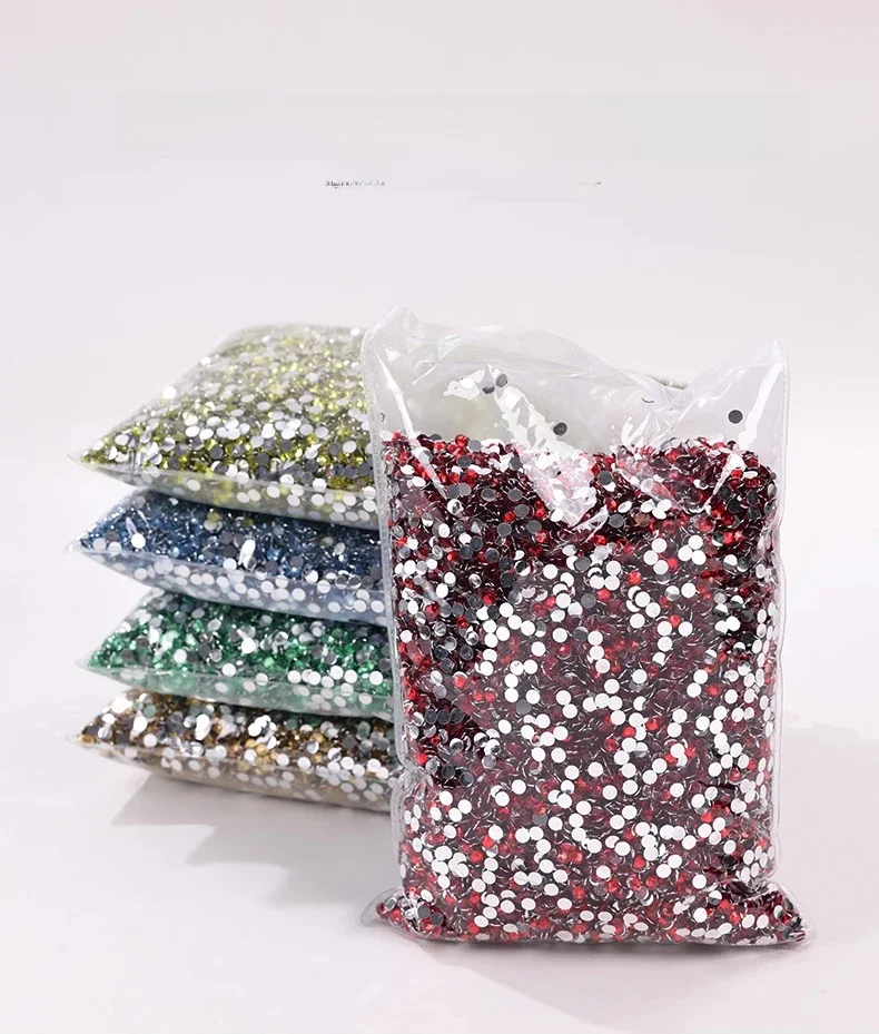 Grand paquet de strass en résine Non correcteurs, 2-6mm, vente en gros, cristaux en plastique à dos plat, paillettes pour ongles, bricolage, pierre Cтразы