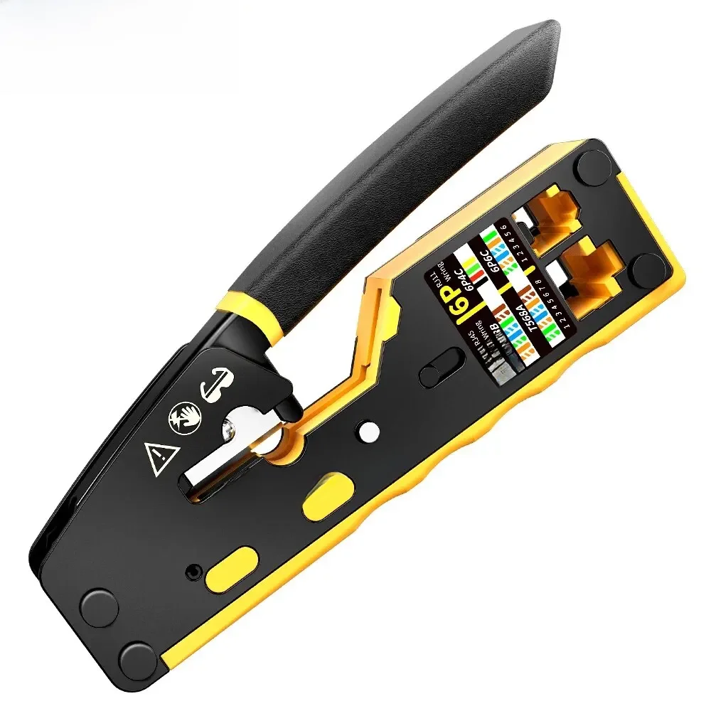 AMPCOM EZ-tipo Crimper - 3 in-1 da rede RJ45 friso/corte/tira Lan CAT8/7/6A/6/5E (STP/UTP) & RJ11/12