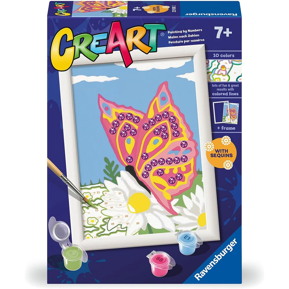 RAVENSBURGER CREART BRIGHT BUTTERFLY PAINTING KIT, 23938, original, toys, boys, girls, gifts, collector, store, new, games, family, puzzle