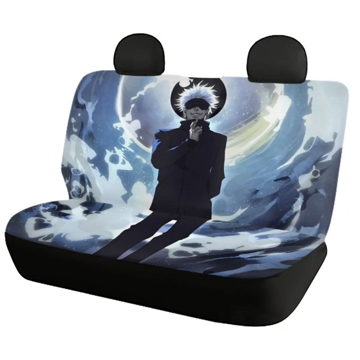 Jujutsu Kaisen-Satoru Gojo Anime Car Seat Cover Set Stretch Fabrics Dirt Resistant Car Accessories for Women Men Auto Supplies