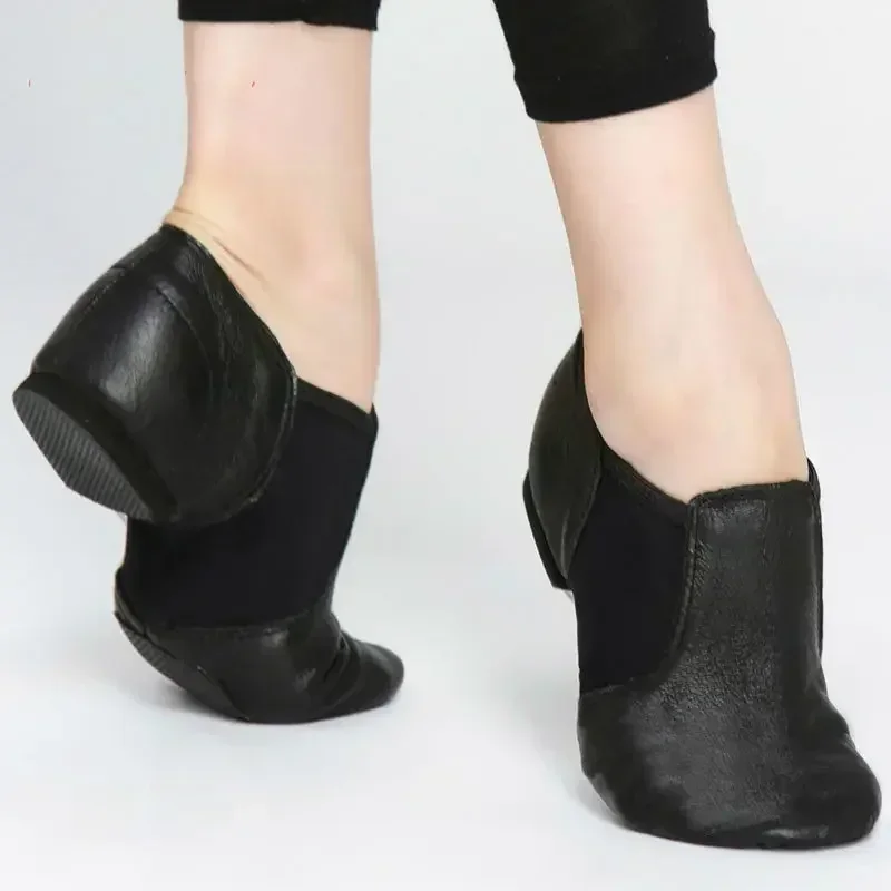 Chaussures de danse Jazz en cuir véritable chaussures pour enfants pour hommes et femmes chaussures de danse Salsa Neo arc sans lacet chaussures de Jazz ventre de Ballet