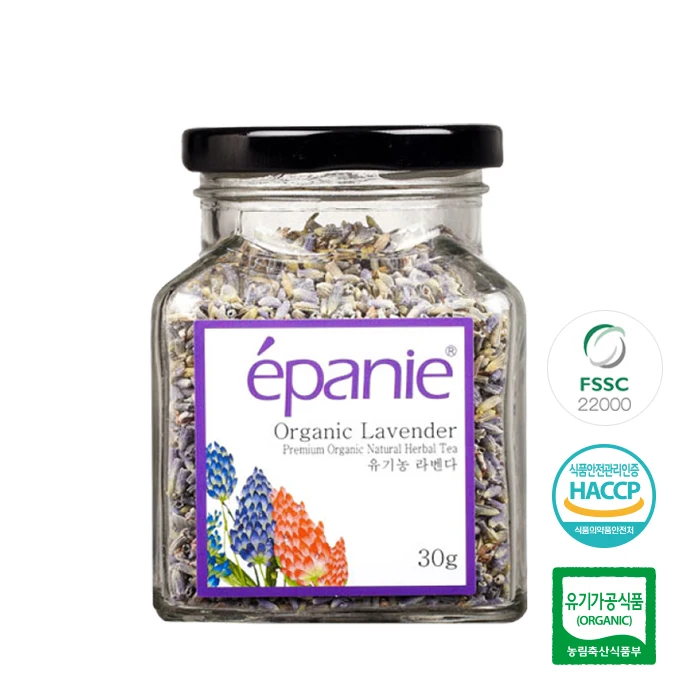 Esuci Organic Herb Tea Lavender Tea Glass Bottle (large) 30g Leaf Tea