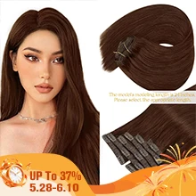 VeSunny-Extension de cheveux humains à clipser pour femme, Balayage, Naturel,