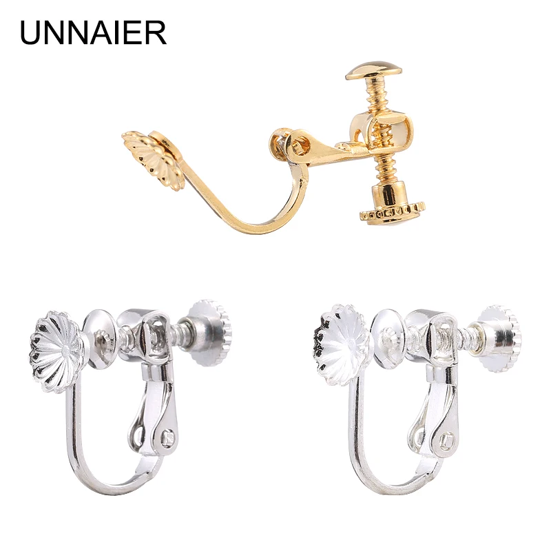 UNNAIER 2/10 Pcs Clip On Earrings For Women, Earring Setting Accessories For DIY Jewelry Making Accessories Materials, Copper