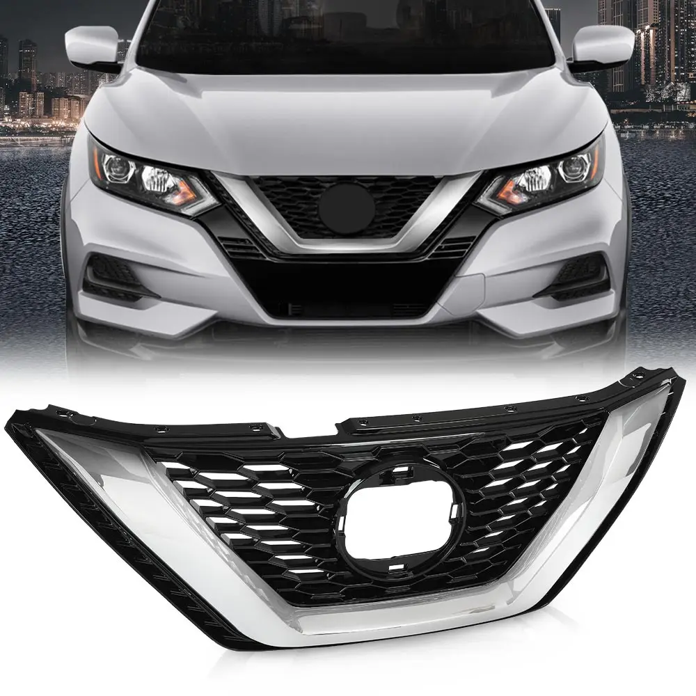 

Front Upper Grille Assembly Chrome Fit for Nissan Qashqai Rogue Sport 2020 Direct Replacement 2021623106Mr0A 104-11338 Durable
