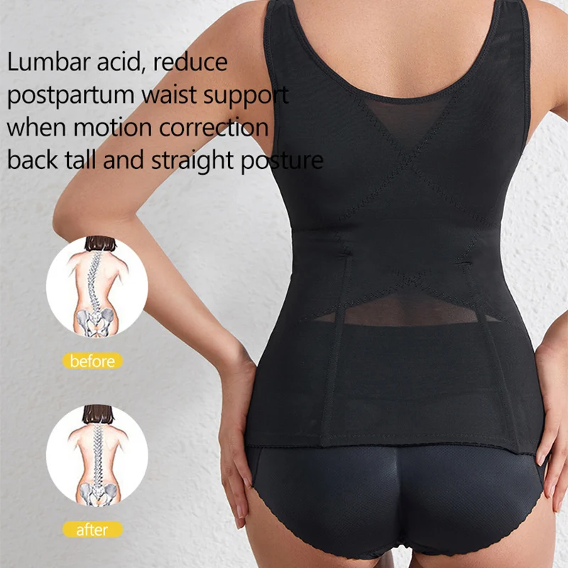 Women\'s Slimming Tummy Control Corset Vest Waist Trainer Corset Postpartum Body Shaper Sheath Belt Ladies Underwear Shapewear