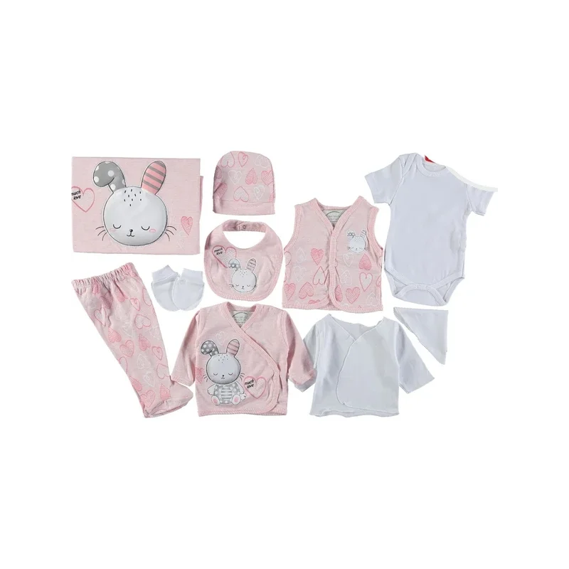 

'Miniworld' Much Love Rabbit Baby Girl 10 Piece Hospital Undercoat Set Pink 100% Cotton Does Not Contain Carcinogenic Substances