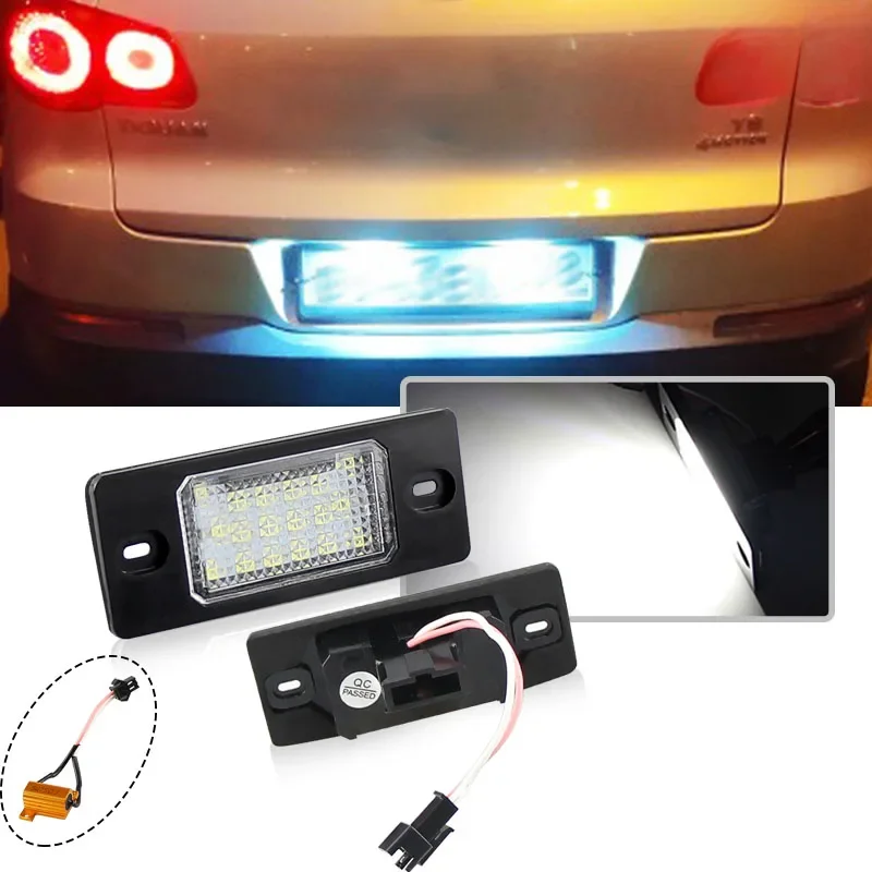 2 szt. Lampa oświetlenia tablicy rejestracyjnej LED bez błędów 1J 5943021 D 1J 5943021 A dla VW Bora Golf 4 5 Wagon Passat Tiguan Touareg Mk1 — zdjęcie 2