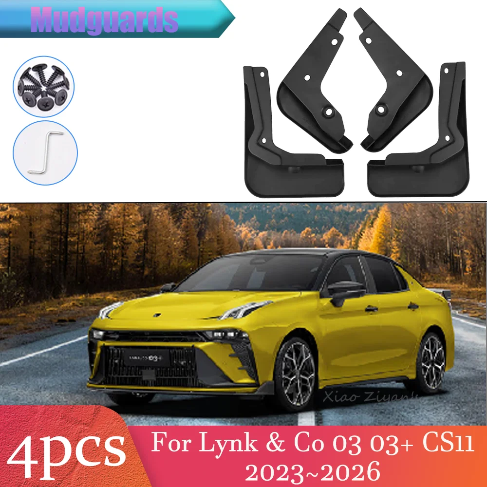

Для Lynk & Co 03 03+ CS11 2023 ~ 2026 2024 2025 автомобильные передние и задние колеса, брызговики, брызговики, брызговики, аксессуары