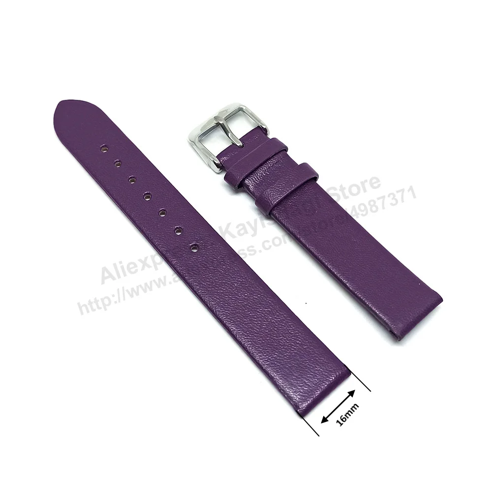 Fossil ES4727 Fits with 16mm Purple Faux Leather Replacement Watch Band Strap