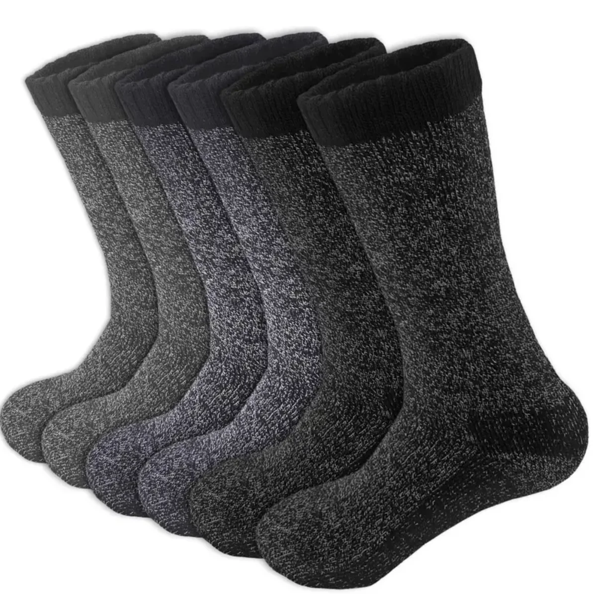 Meias masculinas de inverno, botas grossas com isolamento térmico, sox aquecido para atividades ao ar livre em tempo frio