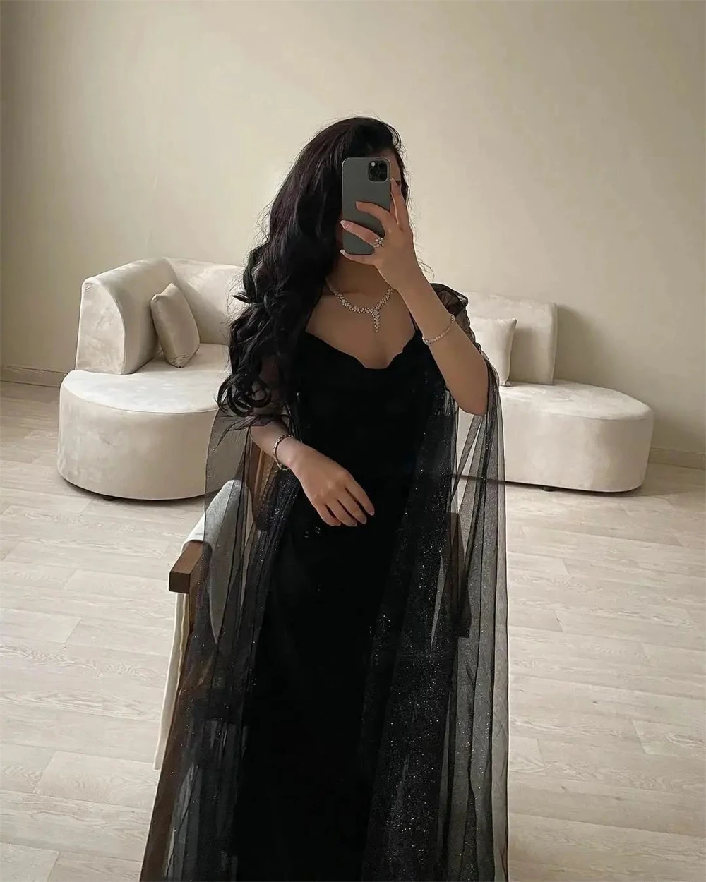 Customized Prom Gown Simple Retro Spaghetti A-line Stole Tulle Formal Occasion  robes de soirees dubai 드레스 파티 Вечерние платья