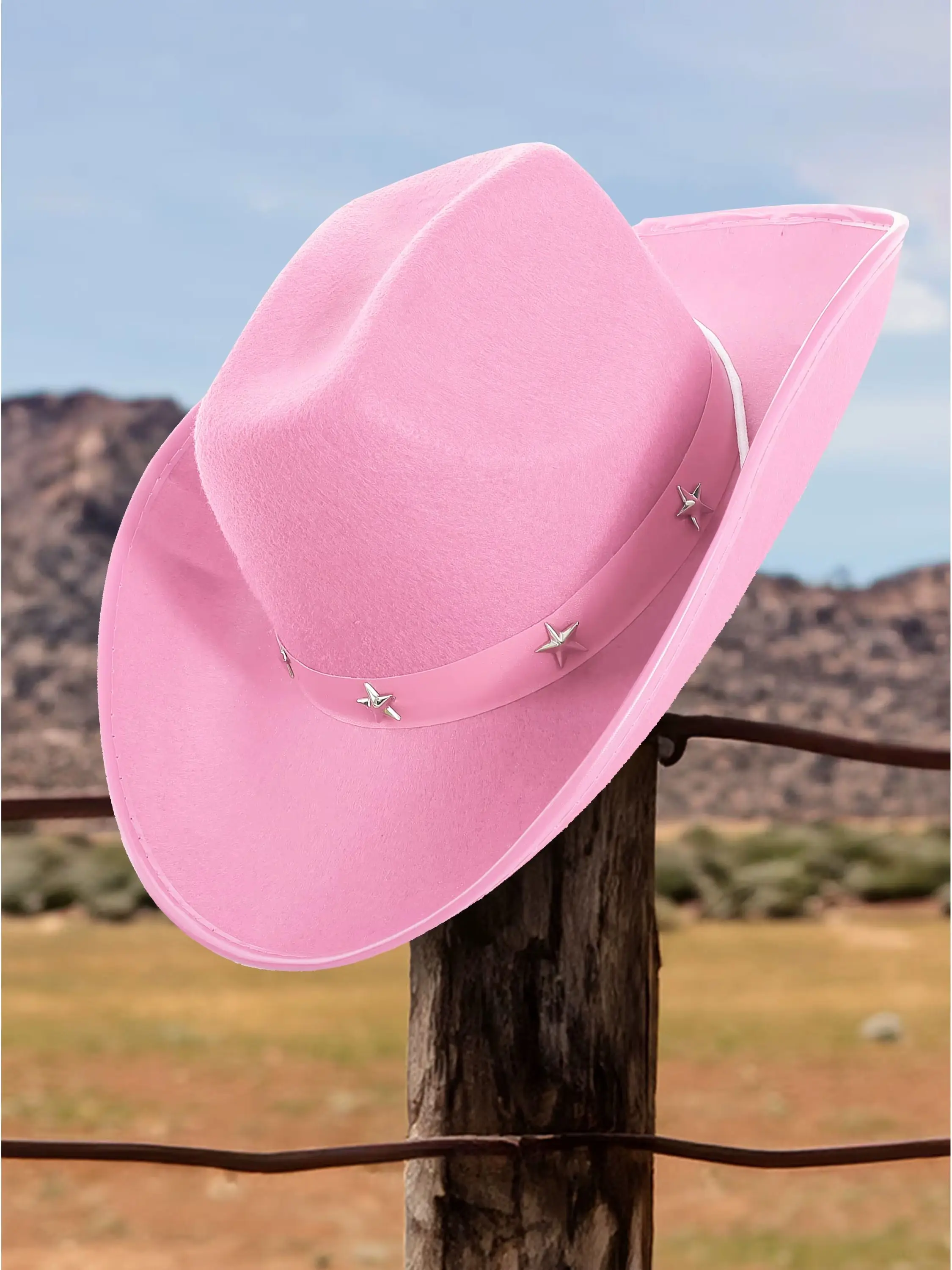 Pink Star Studded Cowboy Hat