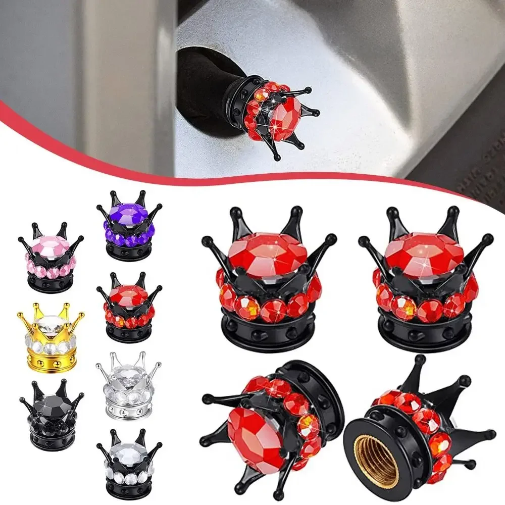 AliExpress 4pcs Crown With Diamond Car Tire Tyre Valve Caps Covers Car Motorcycle Bicycle Air Cover Auto