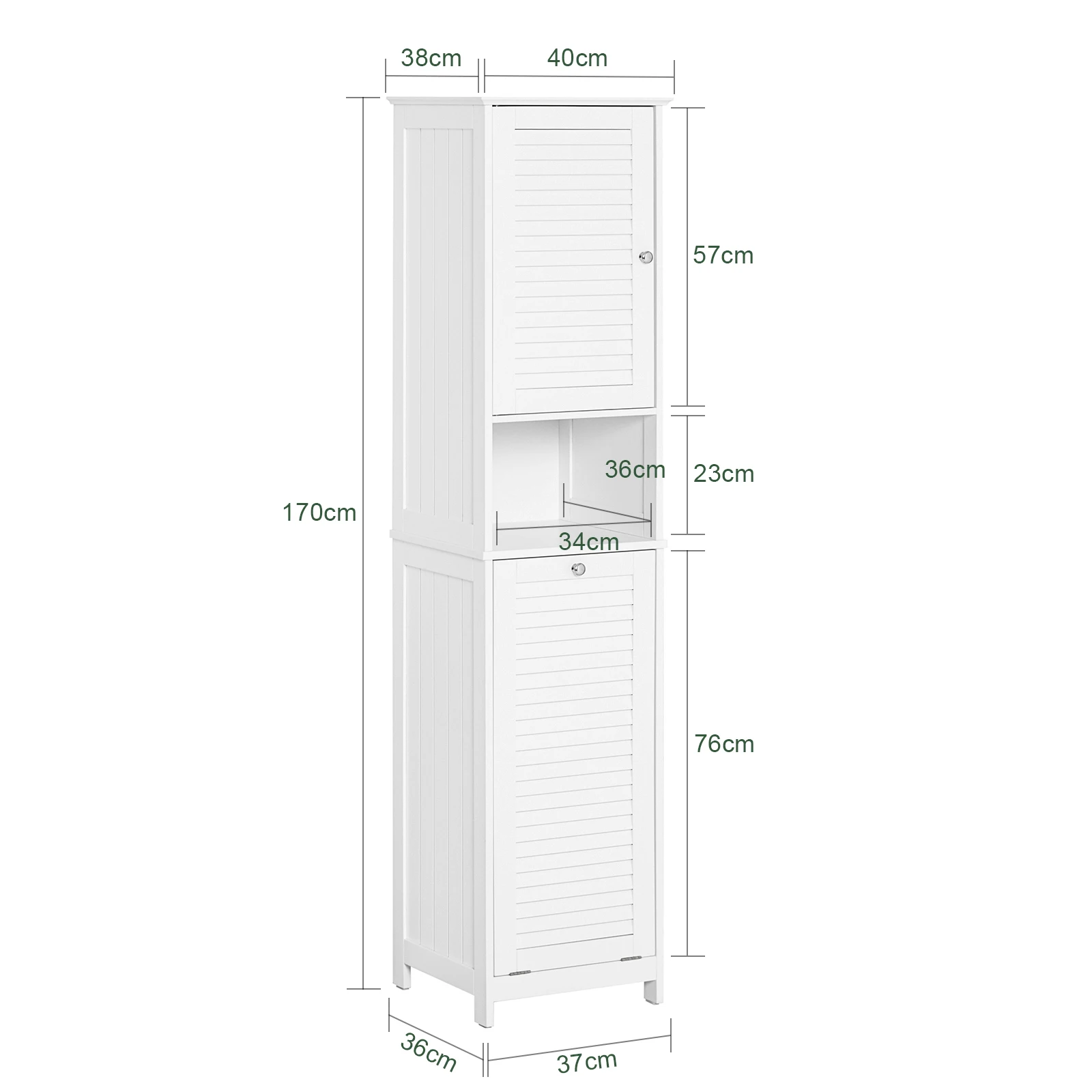 SoBuy BZR124-W Hochschrank mit ausklappbarem Wäschesack Badezimmer Schrank Badschrank schmal Wäscheschrank Badregal – Detail 1