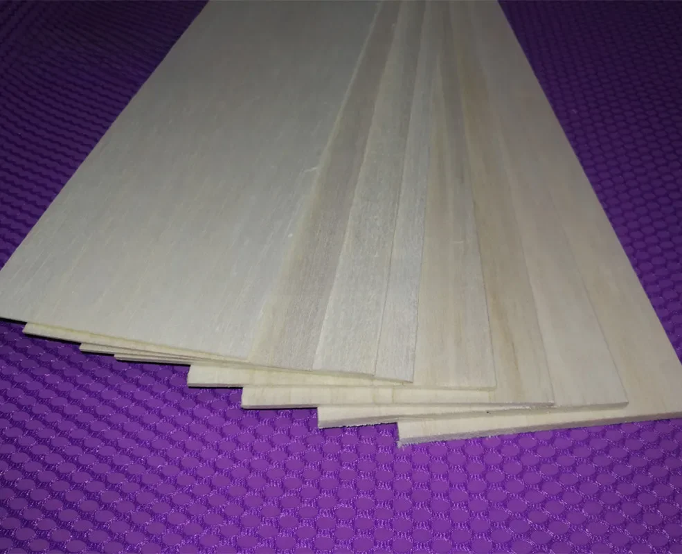 500x100x0.75/1/1.5/2/2.5/3/4/5/6/7/8/9/10mm AAA + Model Balsa arkusze drewna dla DIY Model rc drewniane samolot łodzi materiał — zdjęcie 2