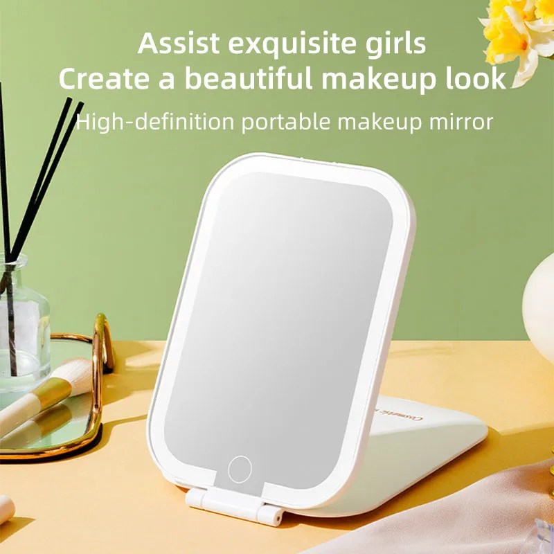 

LED makeup mirror desktop lighted dressing mirror portable folding mirror flip mirror HD beauty mirror makeup mirror