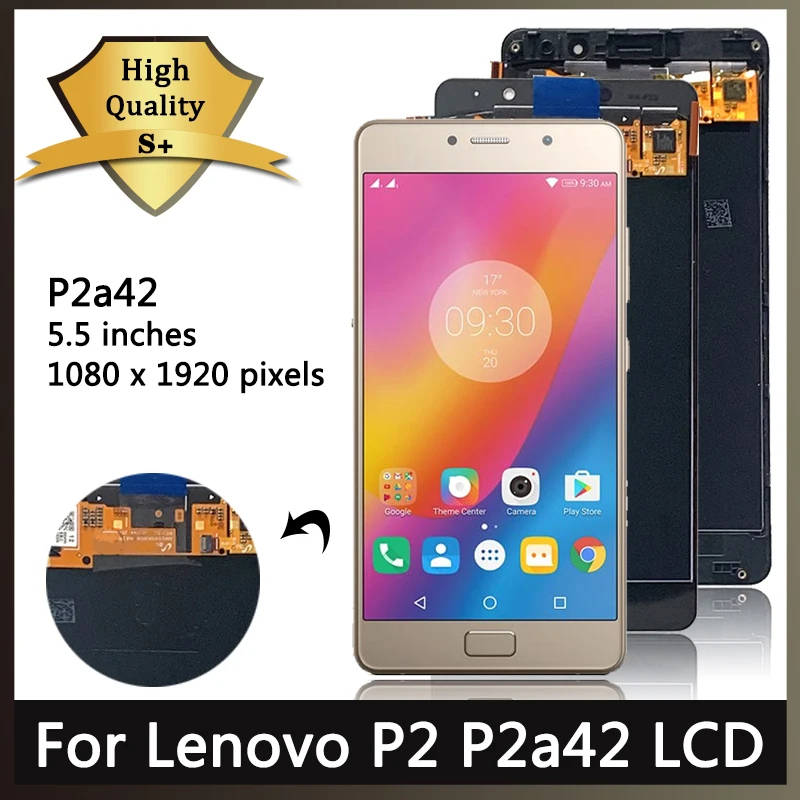 

5.5“inch AMOLED For Lenovo P2 LCD P2a42 Display Touch Screen Digitizer Assembly For Lenovo Vibe P2 Display Frame