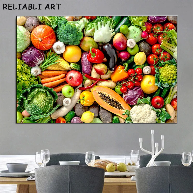 Apple And Grape Pictures Print On Canvas Wall Poster Fruit Painting Home Art For Kitchen And Restaurant Decoration Cuadros
