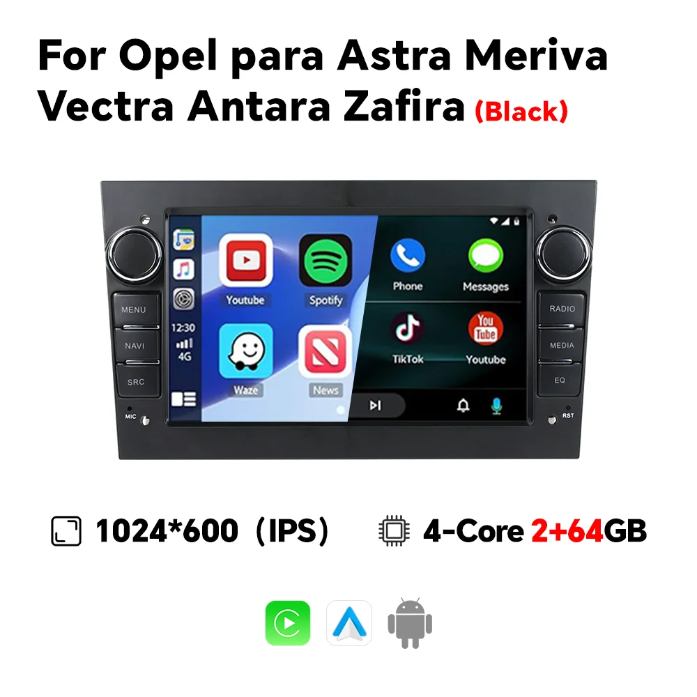 Eunavi 2Din Android Autoradio voor Opel Astra H G J Zafira B Corsa C D Antara Vectra Vivaro GPS RDS DSP 4G CarPlay Autoradio